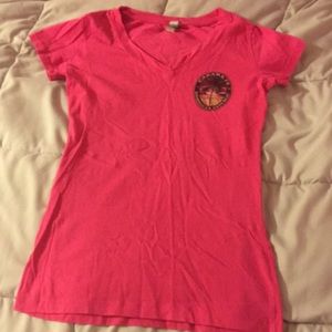 pink short sleeve shirt